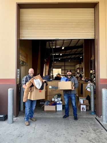 Investigations Commander Mark Diedrich and Investigator Alfred Rivera deliver essential donations to the Poverello House, demonstrating their commitment to supporting the local community through acts of kindness and generosity. Their efforts make a significant difference in the lives of those in need.